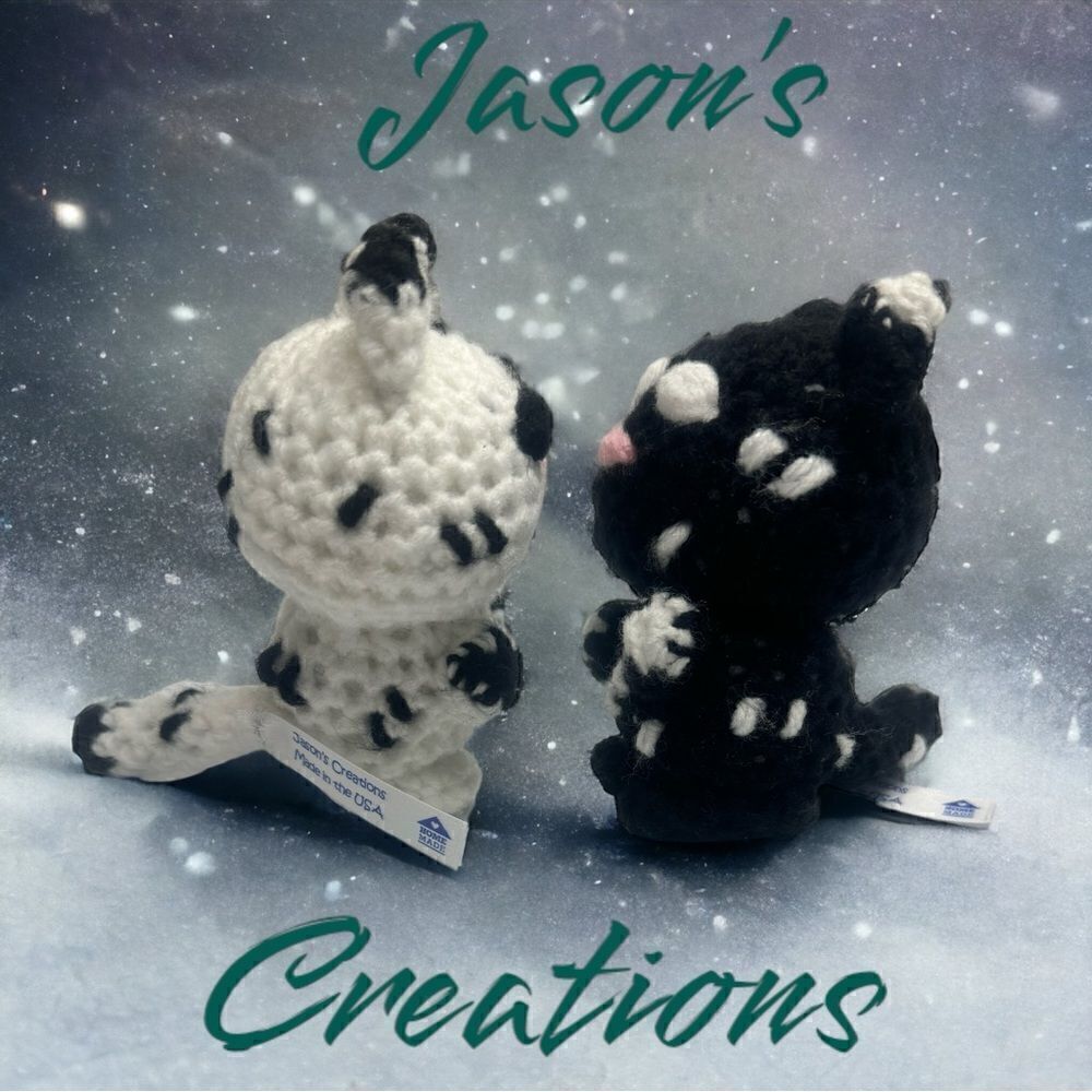 Jason’s Creations l Amigurumi 3-D l Hand-crochet l Kissing Snow Leopards Set